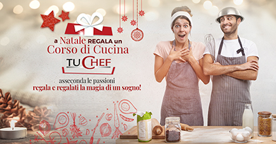 A Natale regala un'Emozione! Scegli tra un Corso di Cucina o un Voucher TuChef